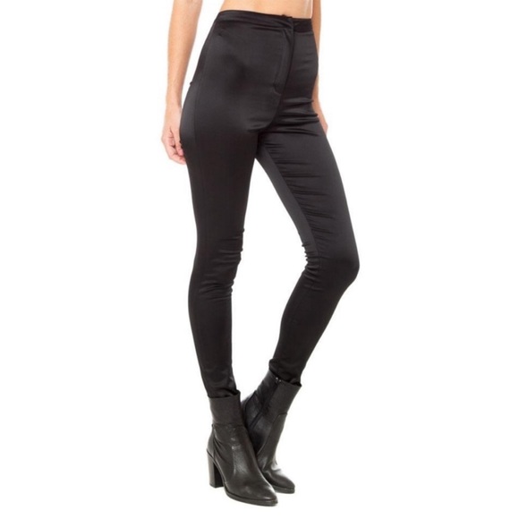 ARE YOU AM I AYAI Satin high waisted stretch Lilt pants M black - Picture 1 of 8